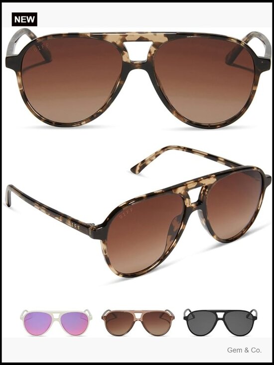 Polarized Aviator Sunglasses for Women, UV400 Protection, Lightweight Acetate main image 7